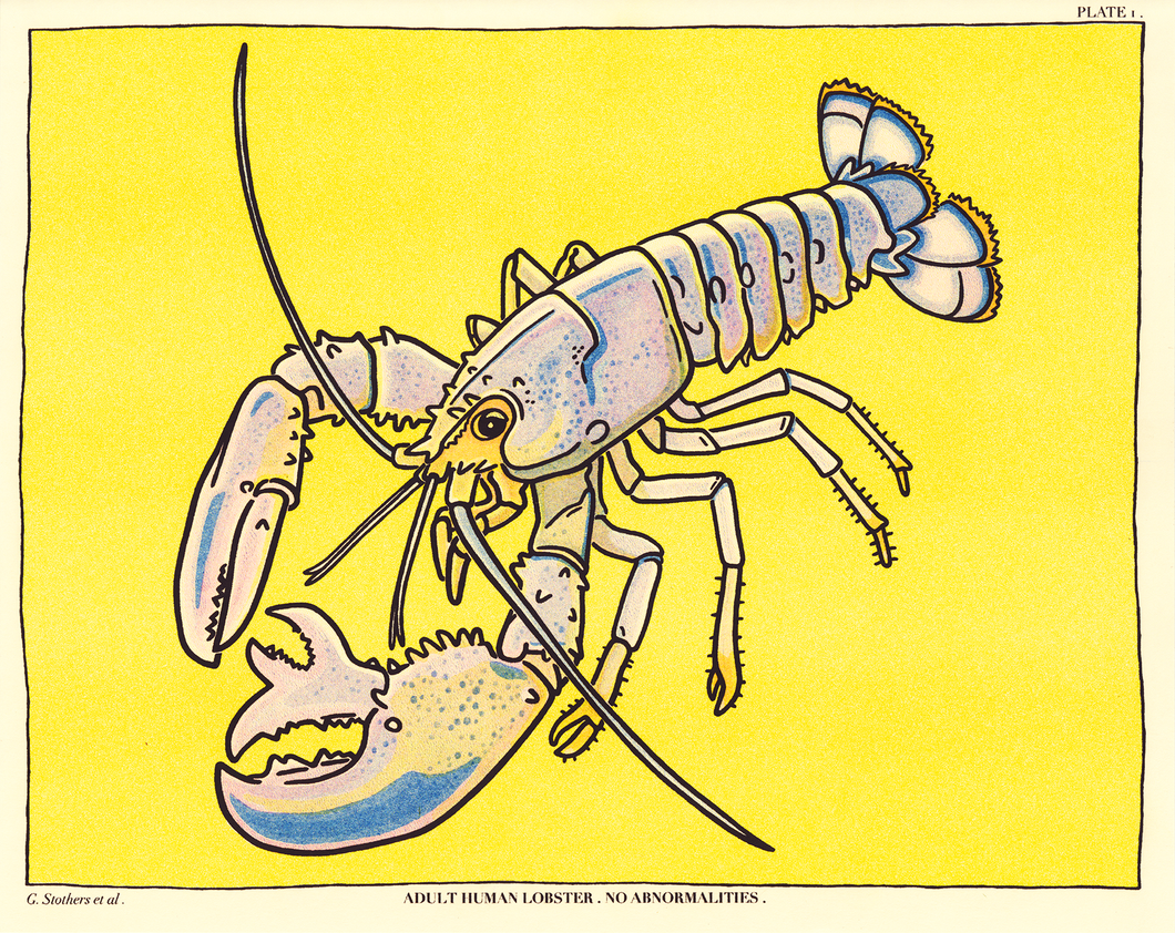 Lobster Risograph Print
